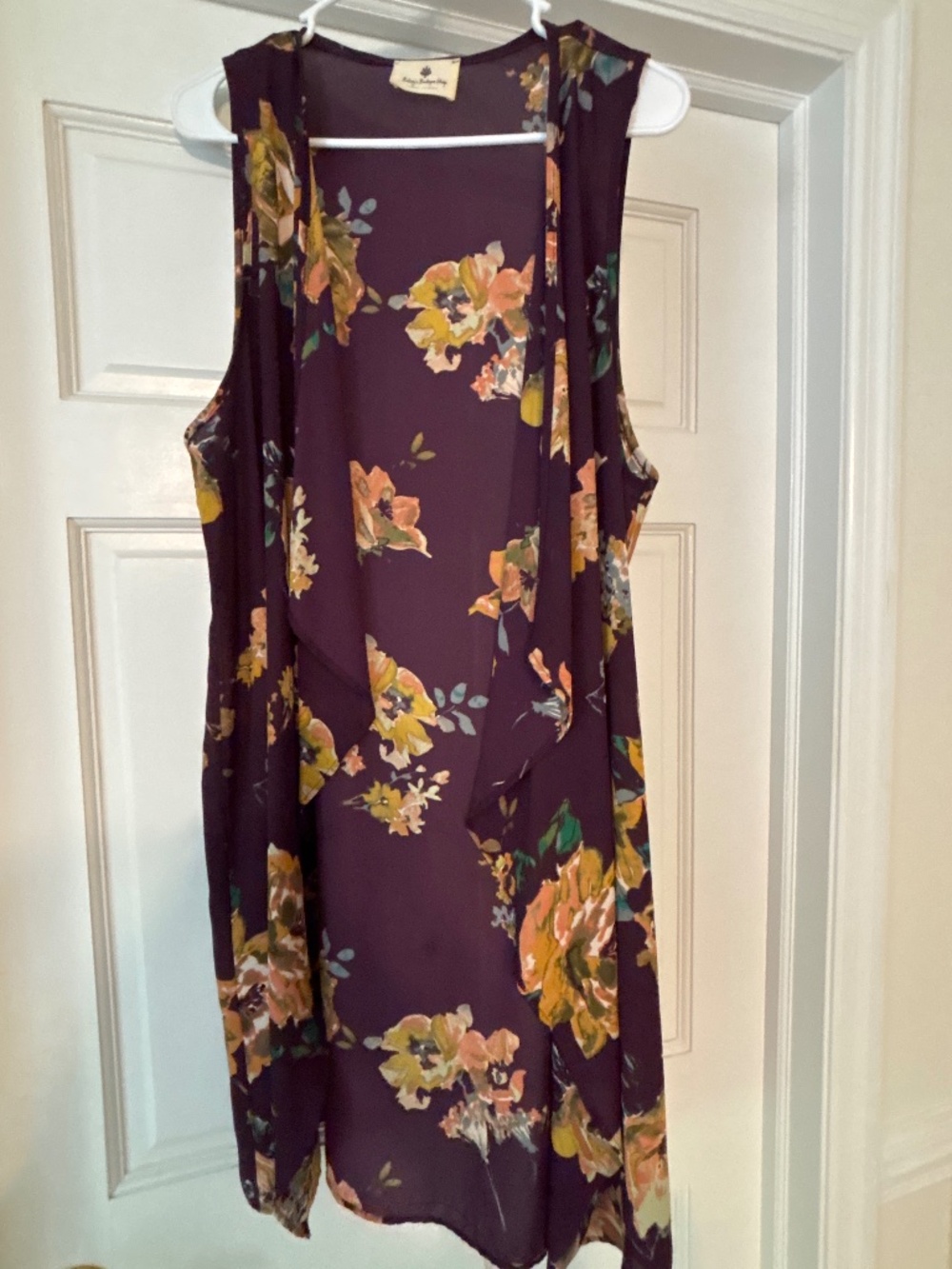 Floral fall vest - one size fits all